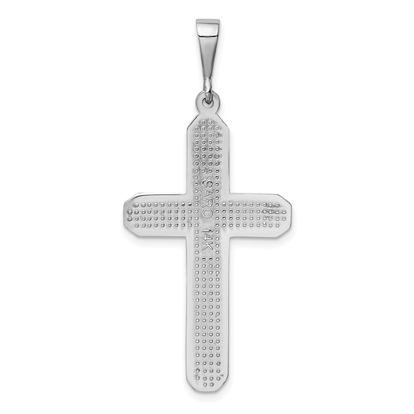 14k White Gold Celtic Knot Cross Pendant