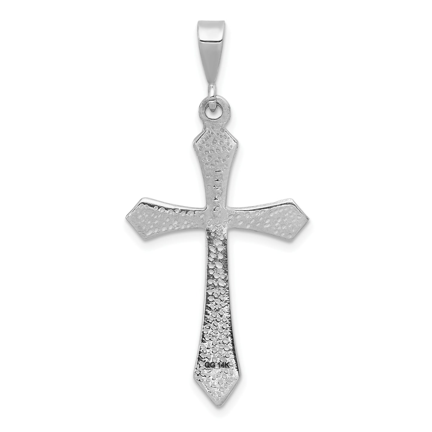 14k White Gold Passion Cross Pendant