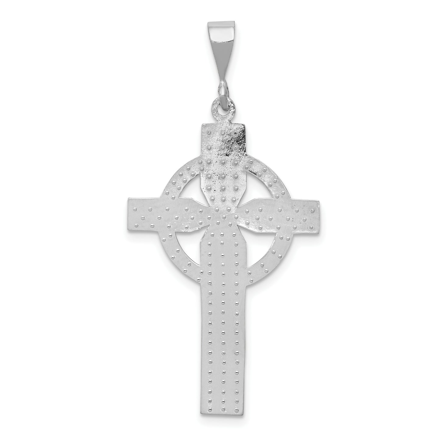 14k White Gold Celtic Cross Charm