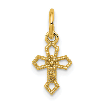 14k Passion Cross Charm