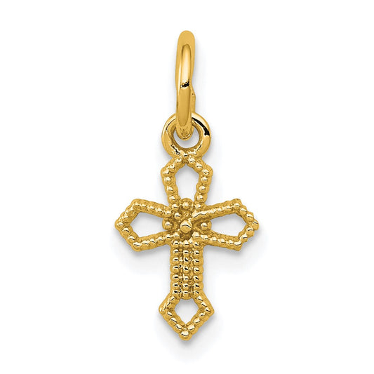 14k Passion Cross Charm