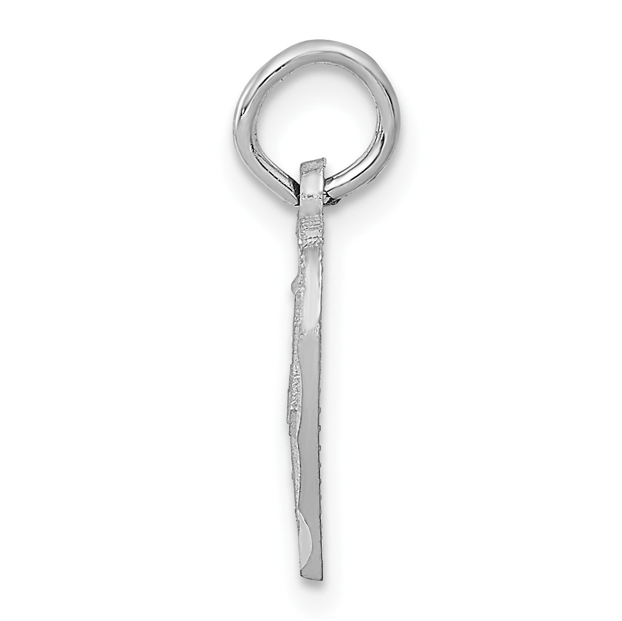 14k White Gold Cut-out Cross in Heart Charm