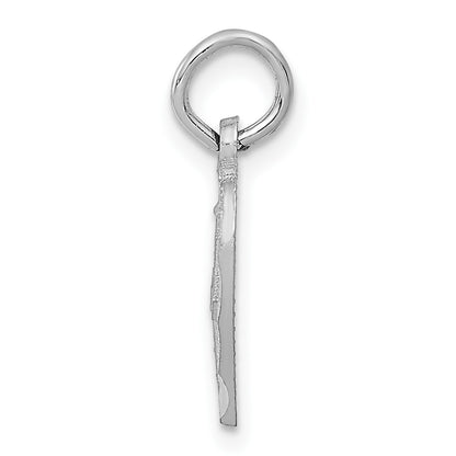 14k White Gold Cut-out Cross in Heart Charm