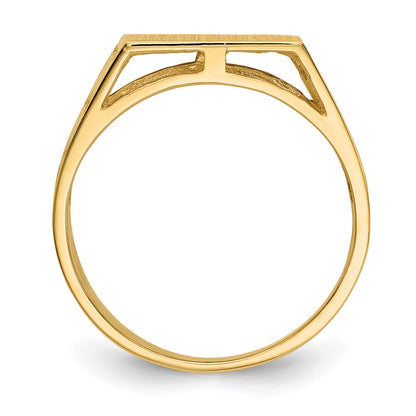 14k 12.0x12.5mm Open Back Men's Signet Ring