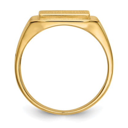 14k 11.5x11.0mm Open Back Mens Signet Ring