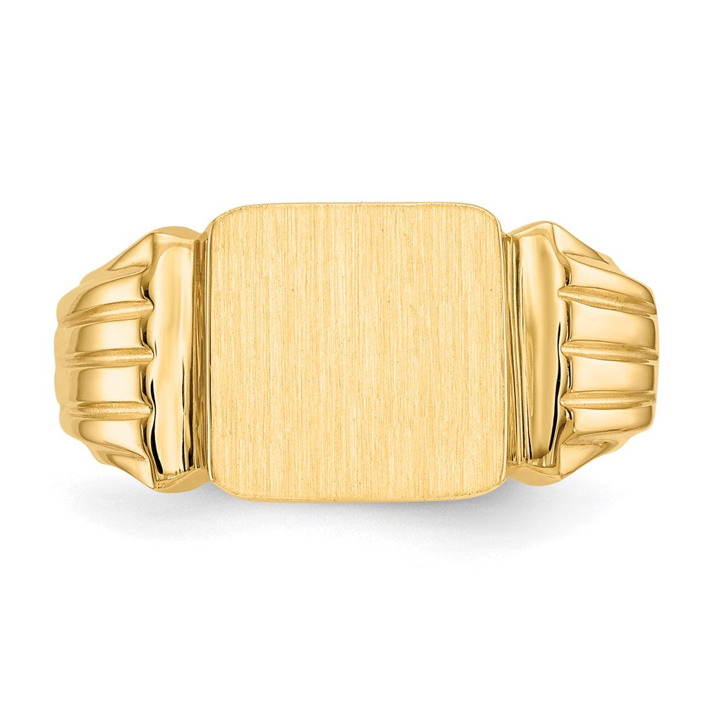 14k 10.5x10.5mm Open Back Mens Signet Ring