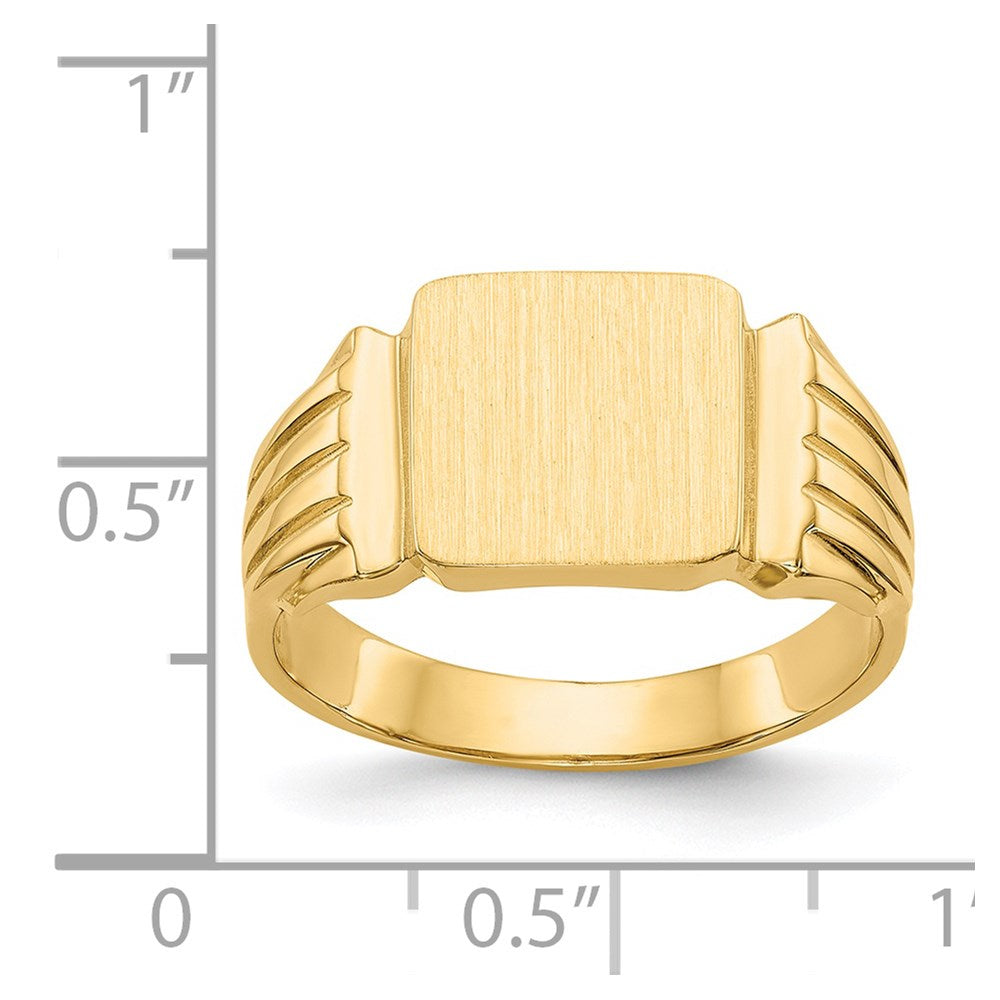 14k 10.5x10.5mm Open Back Mens Signet Ring