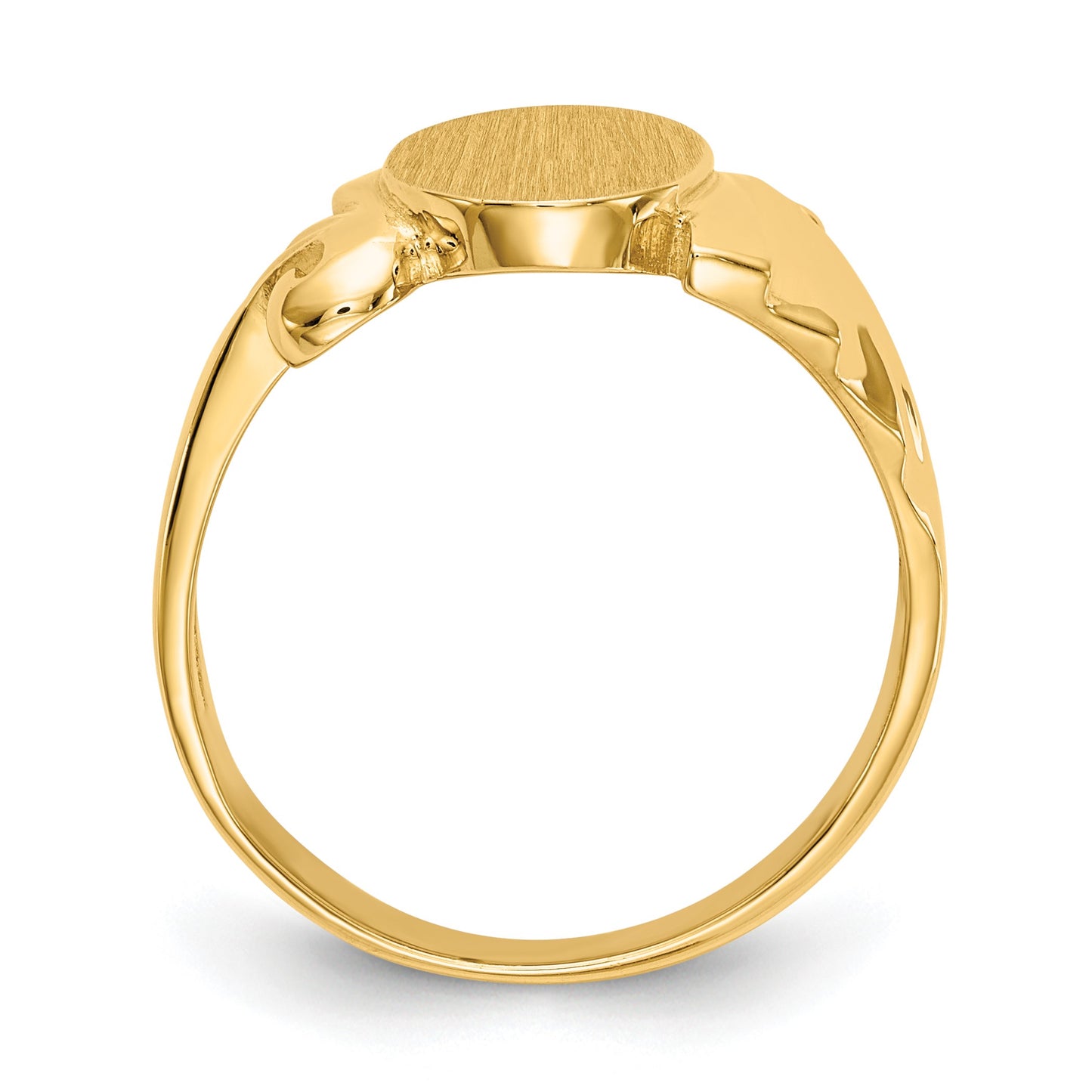 14k 8.5x10.0mm Oval Open Back Signet Ring
