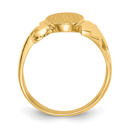 14k 8.5x10.0mm Oval Open Back Signet Ring