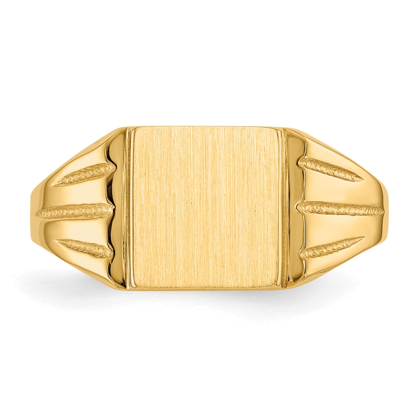 14k 9.0x8.0mm Rectangle Open Back Signet Ring