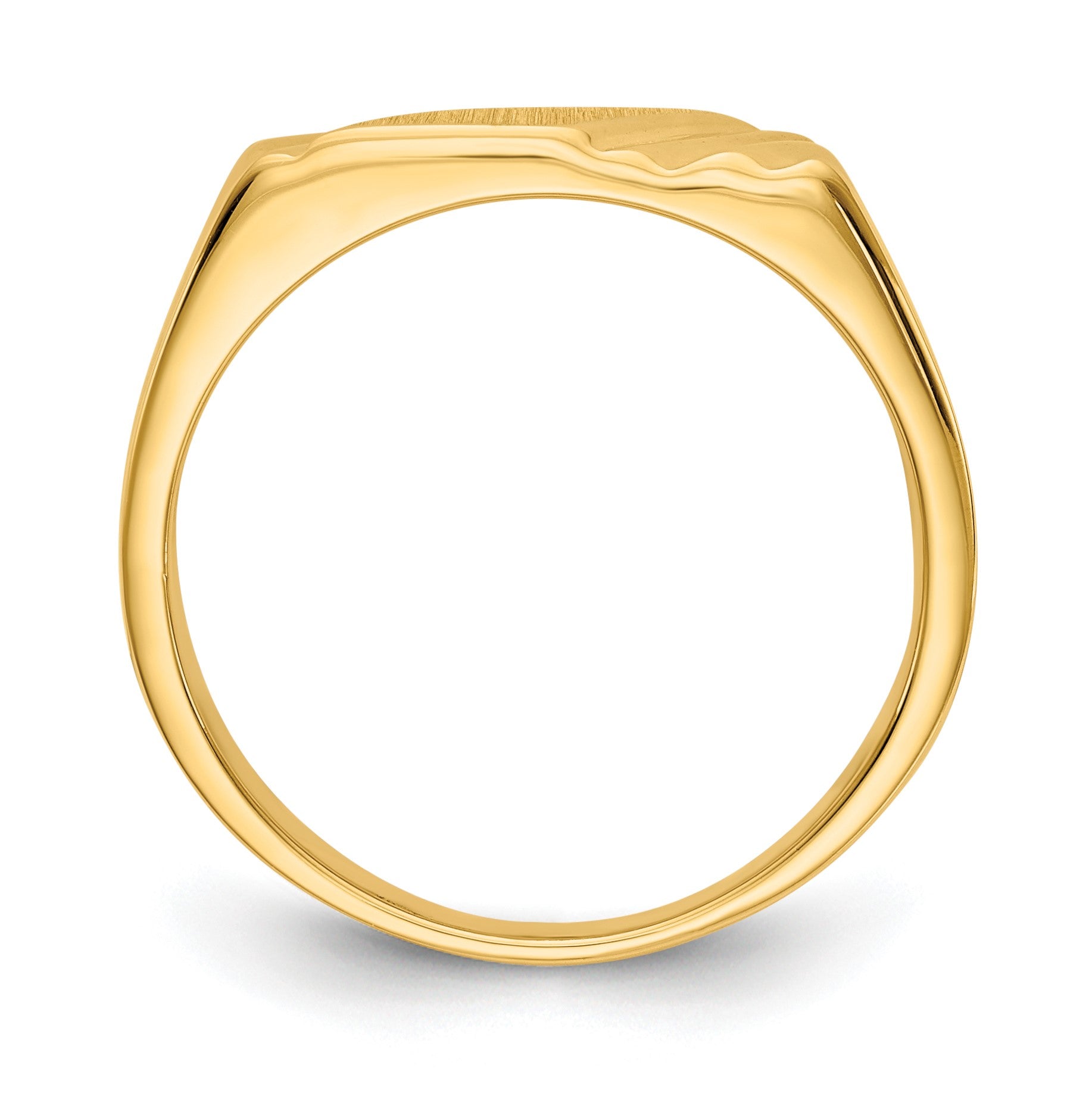 14k 12.0 x 6.0mm Open Back Diagonal Signet Ring