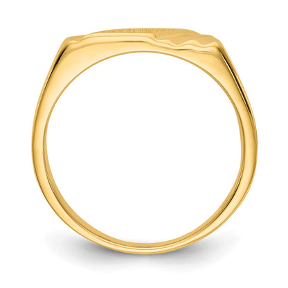 14k 12.0 x 6.0mm Open Back Diagonal Signet Ring