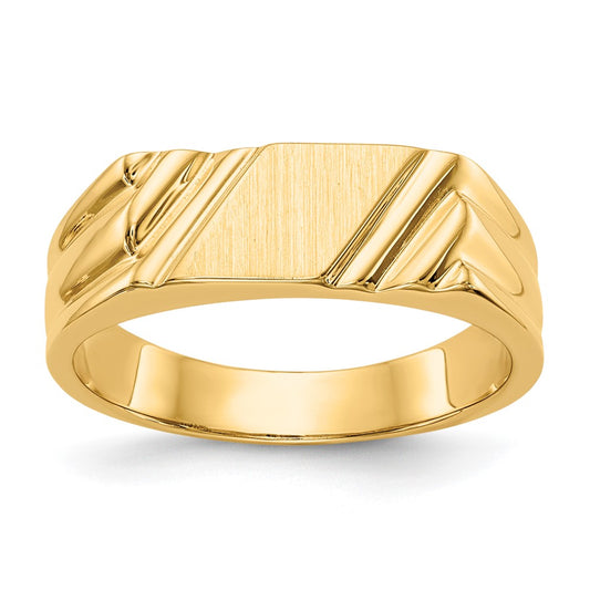 14k 12.0 x 6.0mm Open Back Signet Ring