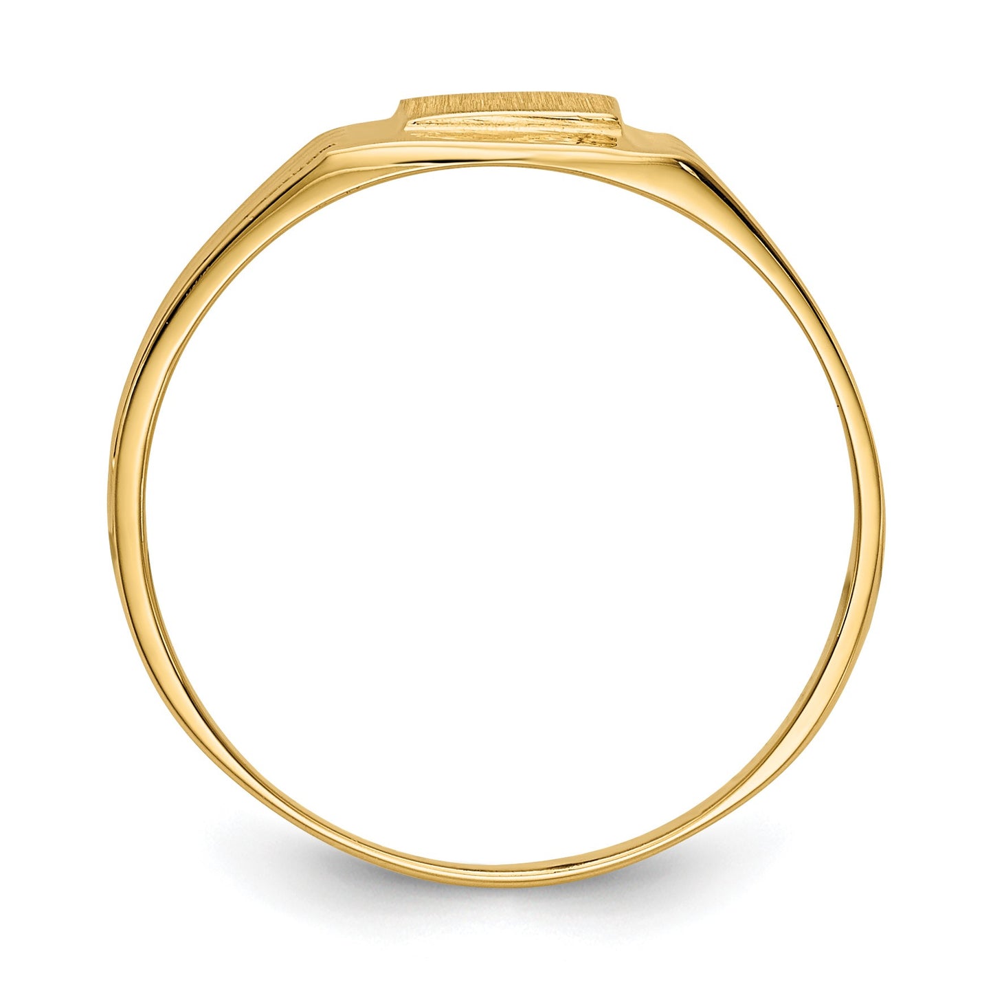 14k 5.25x4.75mm Open Back Size 6 Childs Square Signet Ring
