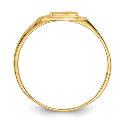 14k 5.25x4.75mm Open Back Size 6 Childs Square Signet Ring
