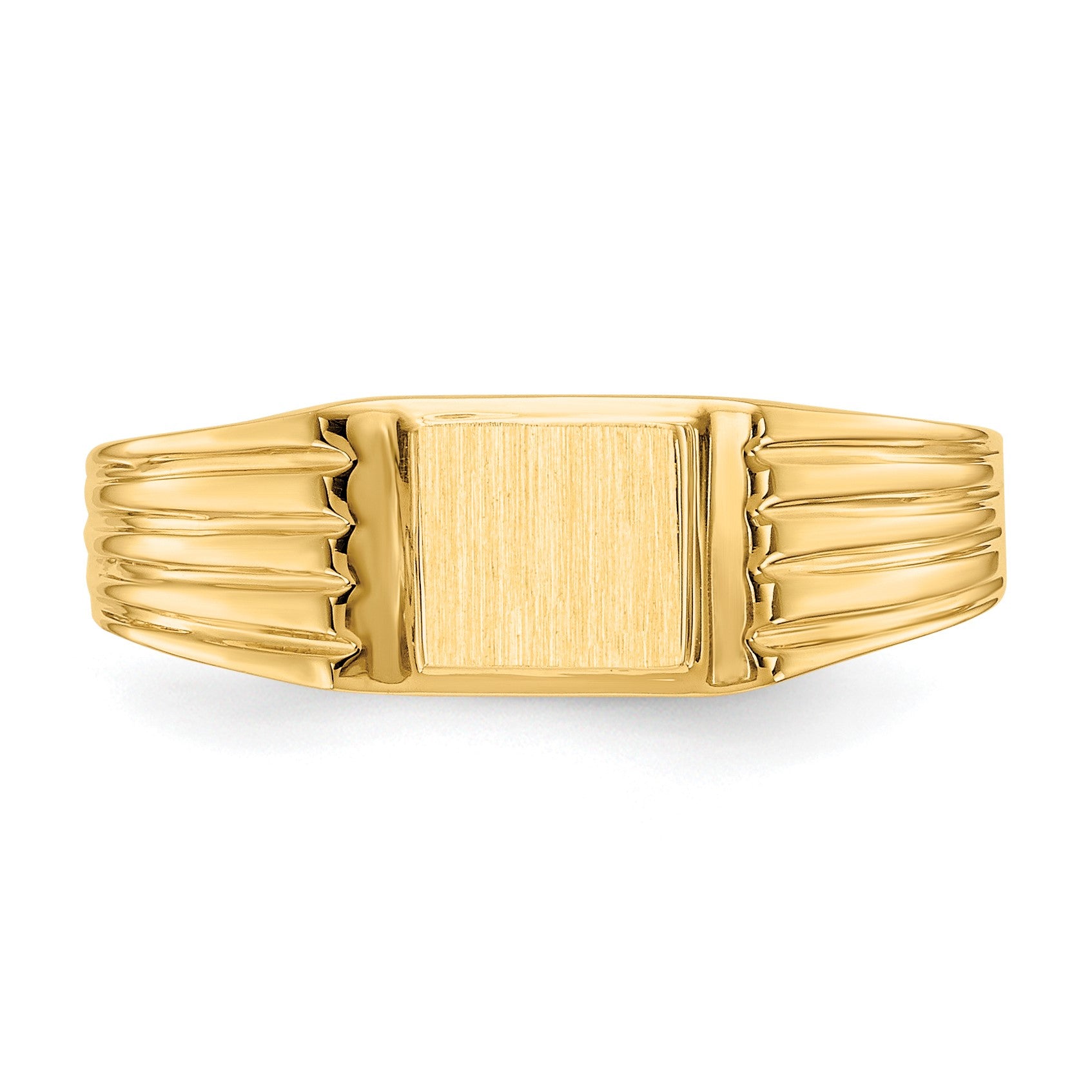 14k 5.25x4.75mm Open Back Size 6 Childs Square Signet Ring