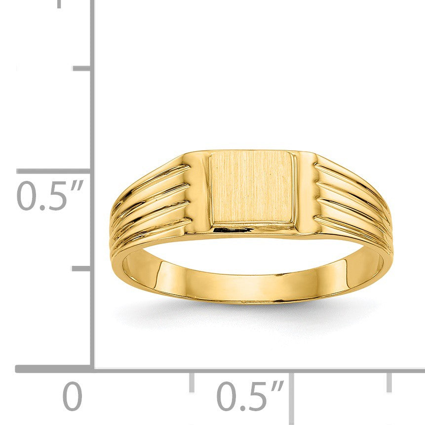 14k 5.25x4.75mm Open Back Size 6 Childs Square Signet Ring