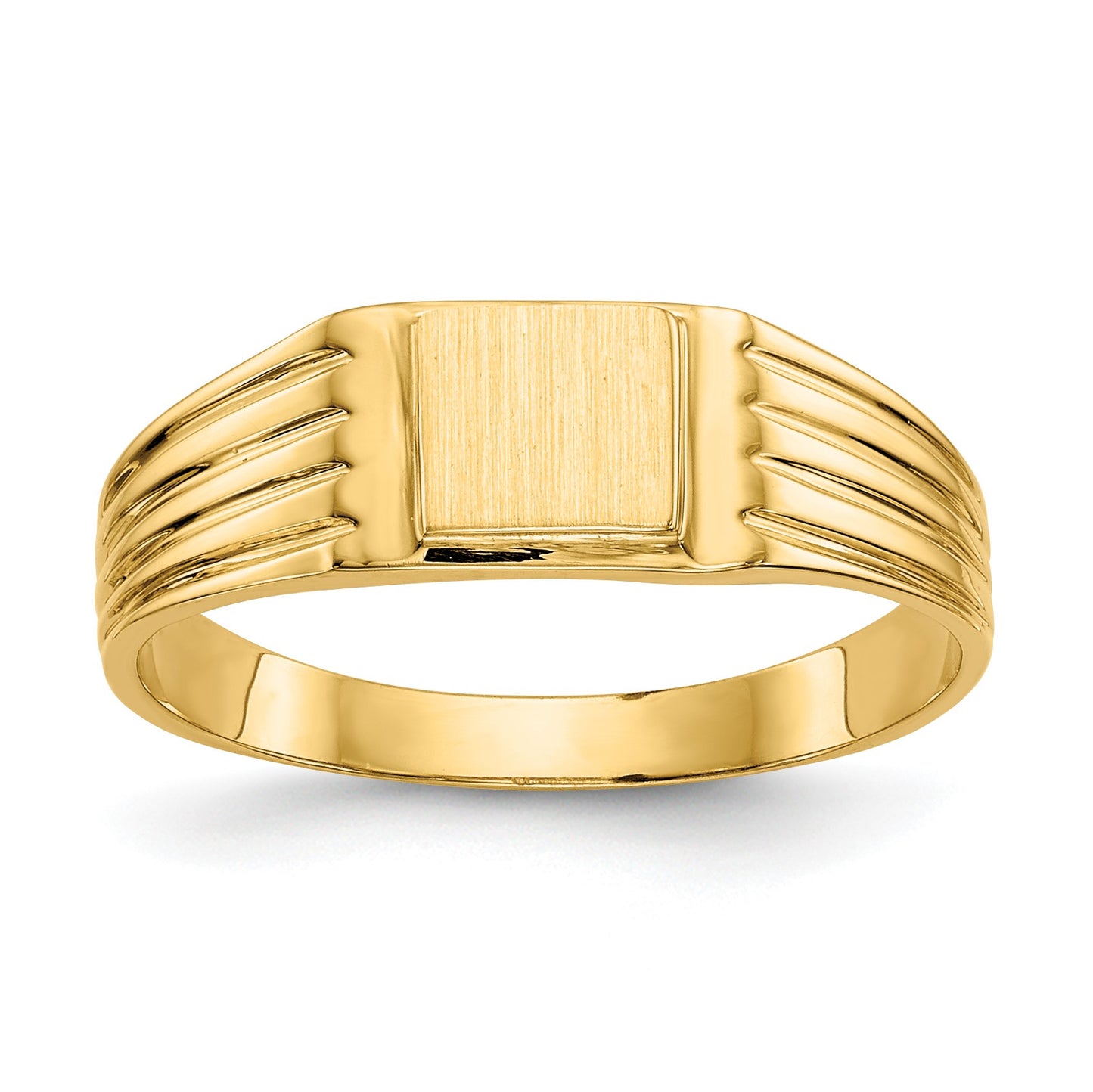 14k 5.25x4.75mm Open Back Size 6 Childs Square Signet Ring