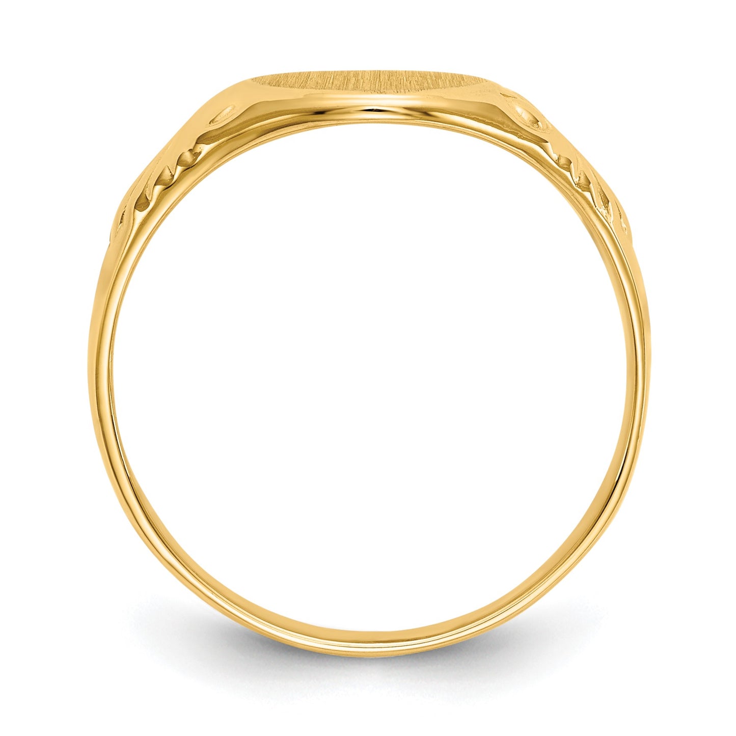 14k 7.5x10.0mm Oval Closed Back Signet Ring