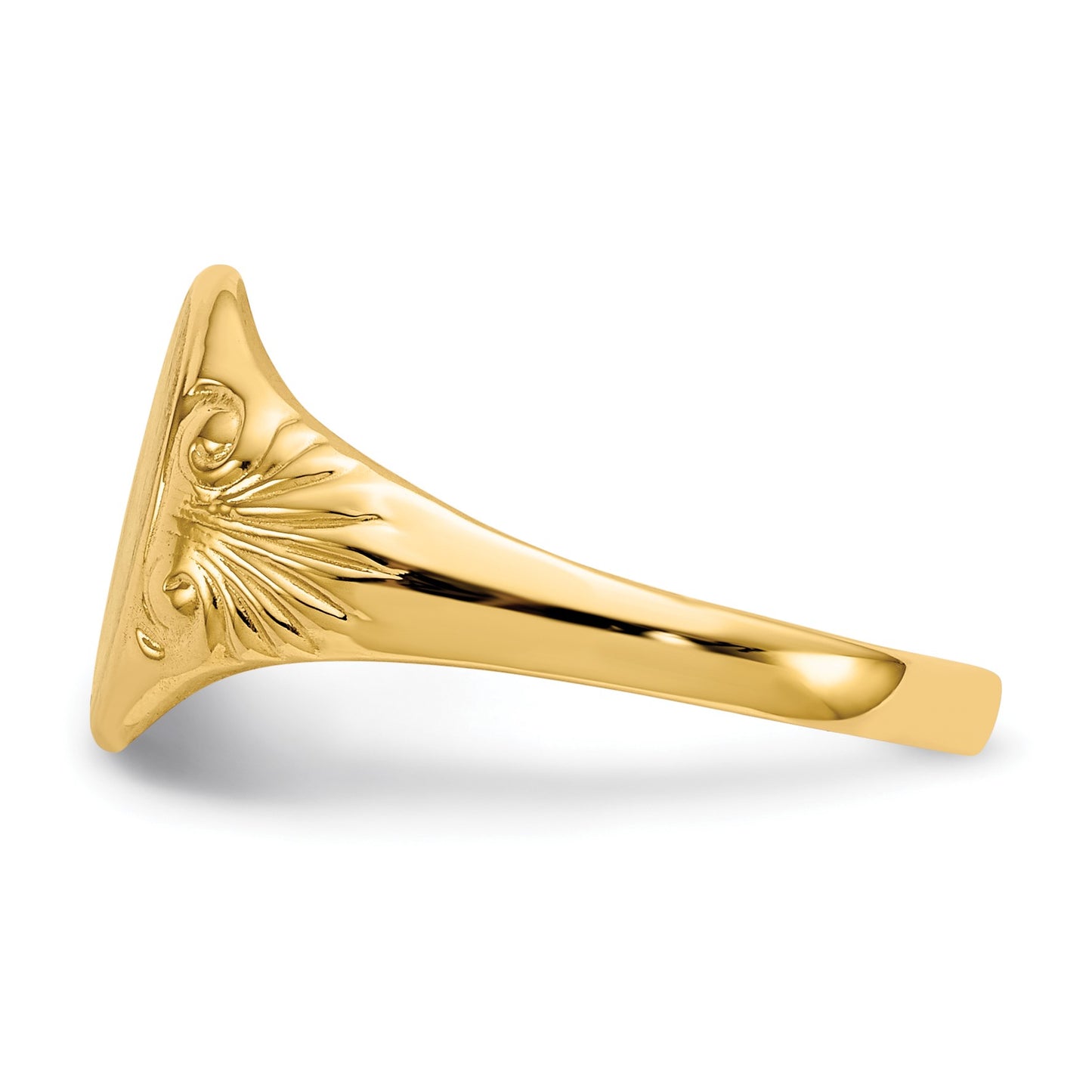 14k 7.5x10.0mm Oval Closed Back Signet Ring