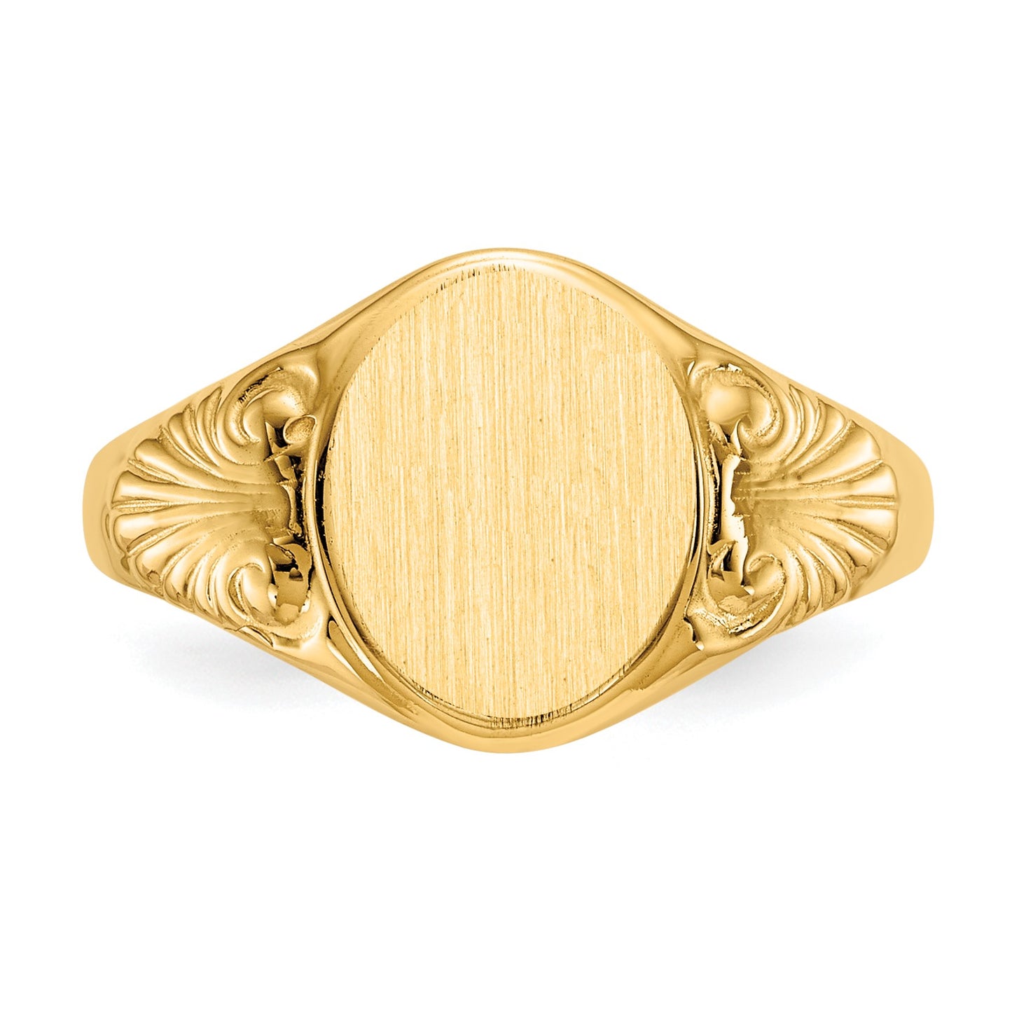 14k 7.5x10.0mm Oval Closed Back Signet Ring