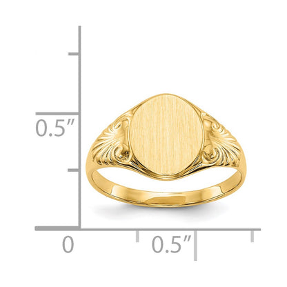 14k 10.0x7.5mm Closed Back Signet Ring