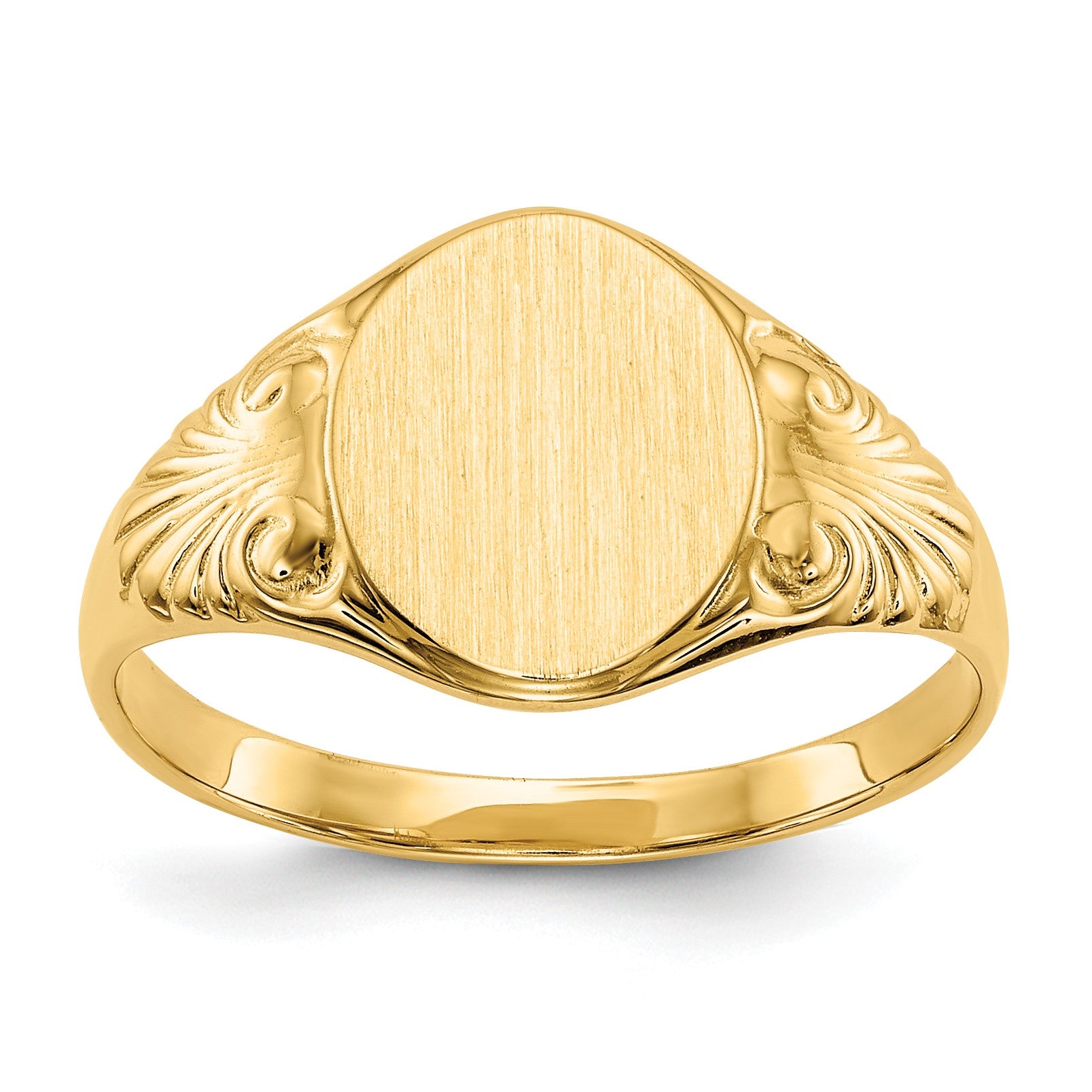 14k 7.5x10.0mm Oval Closed Back Signet Ring