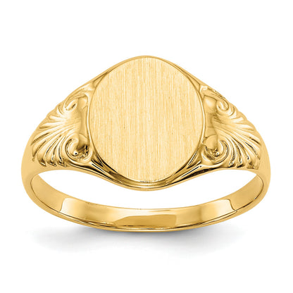 14k 7.5x10.0mm Oval Closed Back Signet Ring