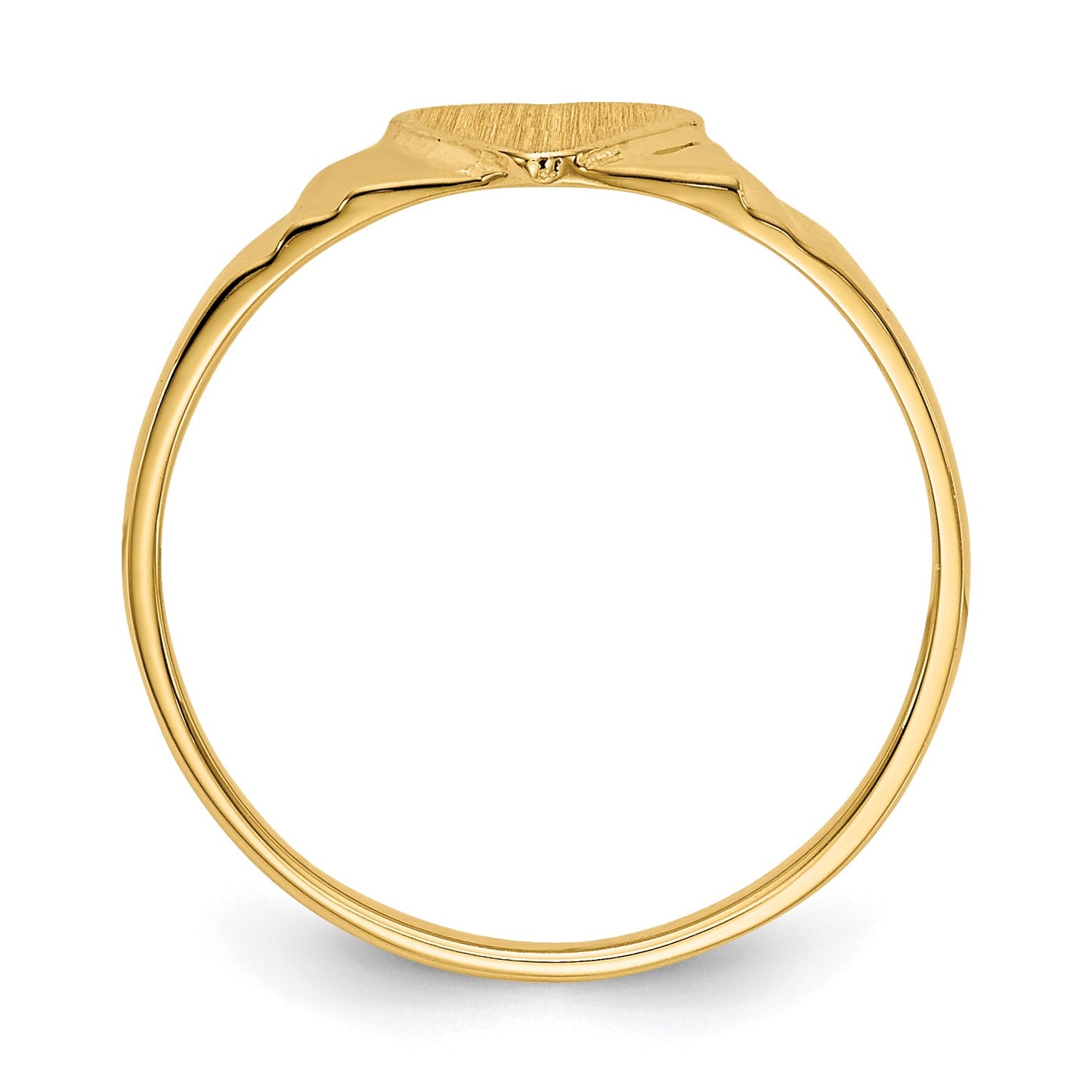 14k 5.5x5.25mm Closed Back Size 3 Childs Heart Signet Ring