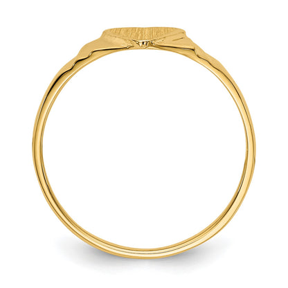 14k 5.5x5.25mm Closed Back Size 3 Childs Heart Signet Ring