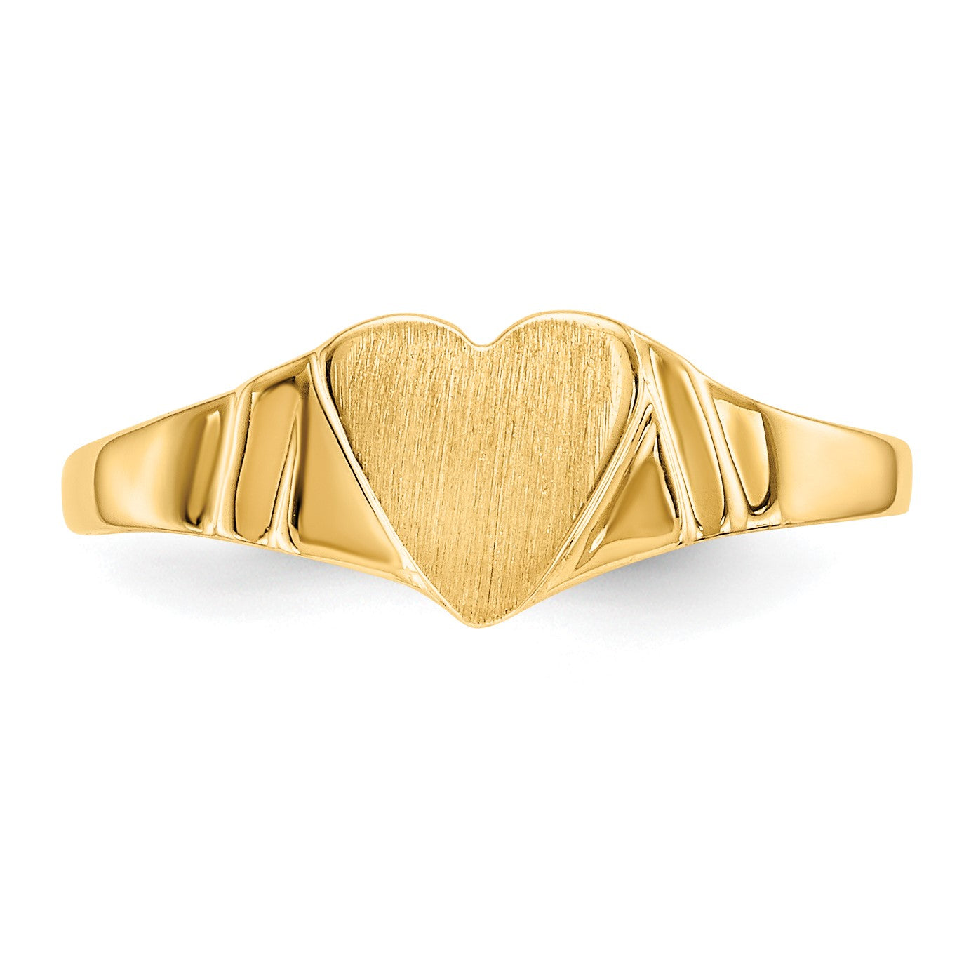 14k 5.5x5.25mm Closed Back Size 3 Childs Heart Signet Ring