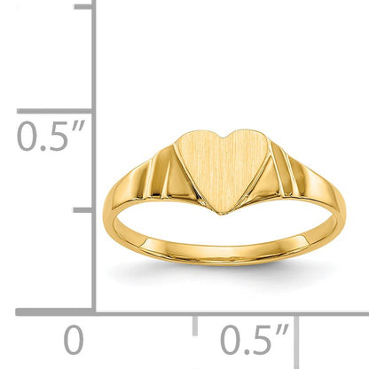 14k 5.5x5.25mm Closed Back Size 3 Childs Heart Signet Ring