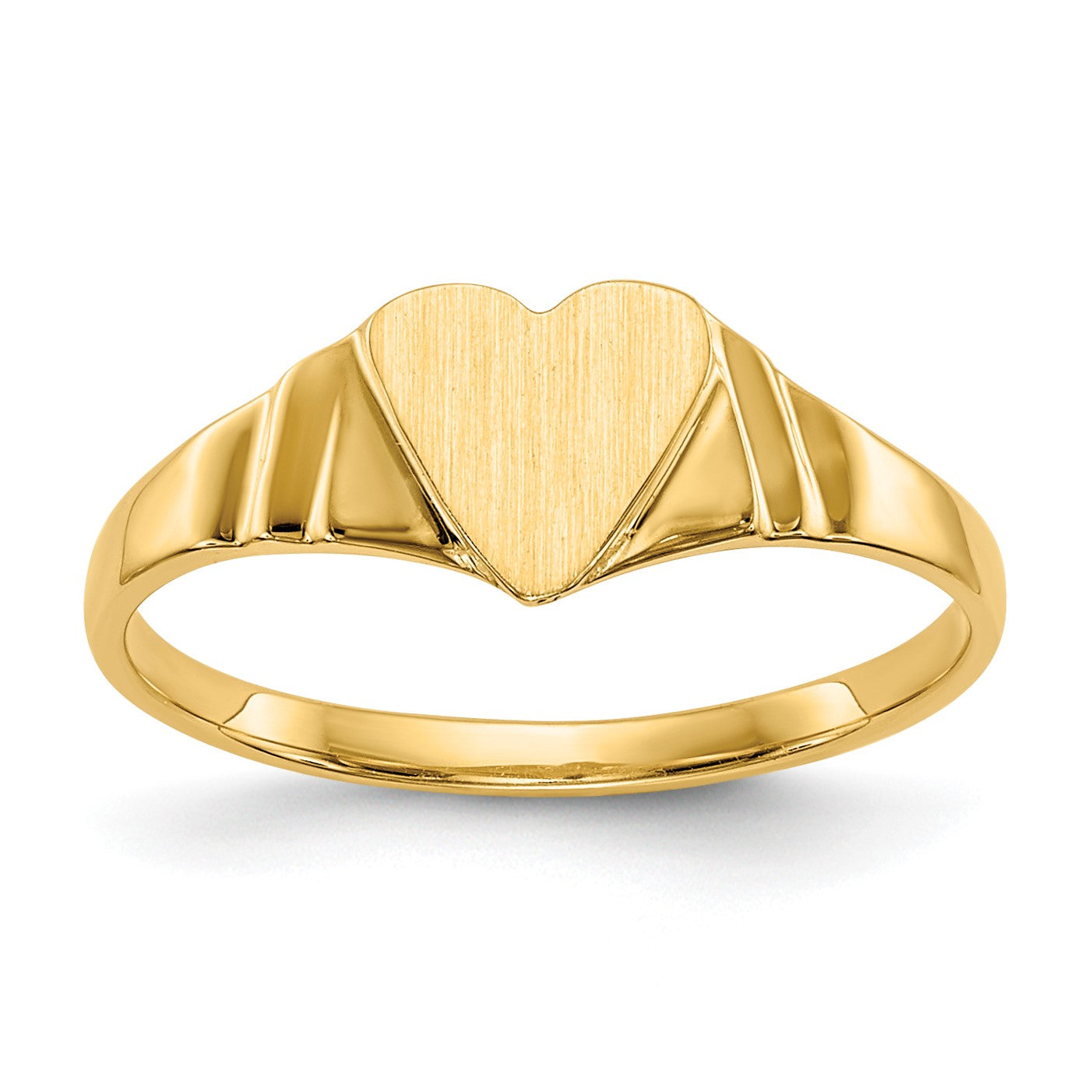 14k 5.5x5.25mm Closed Back Size 3 Childs Heart Signet Ring