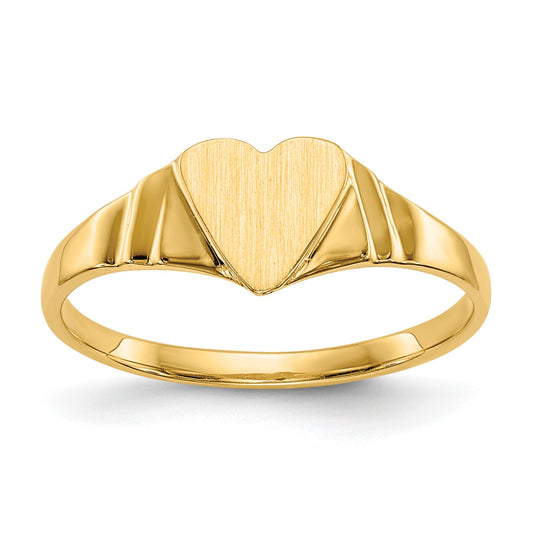 14k 5.5x5.25mm Closed Back Size 3 Childs Heart Signet Ring