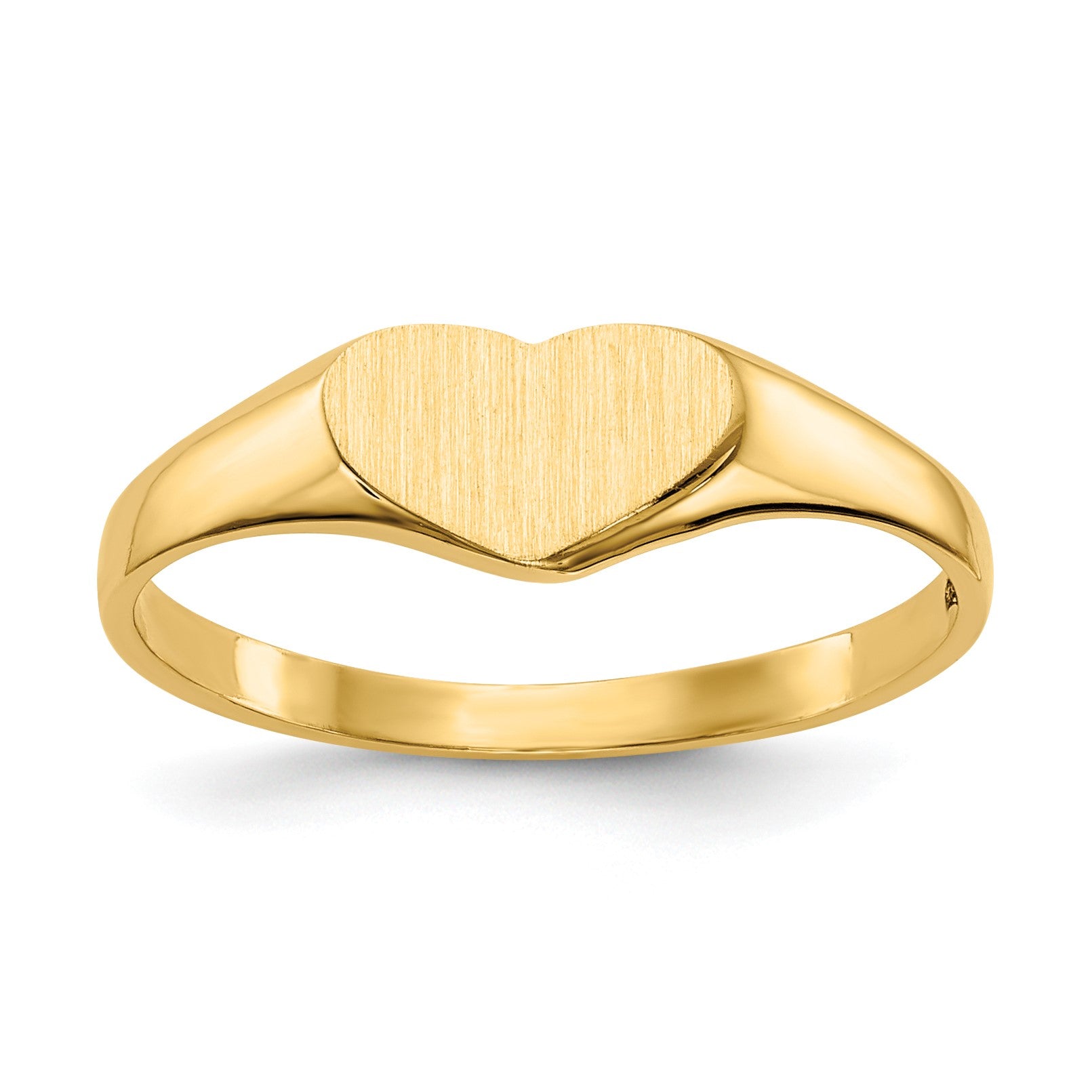 14k 7.5x5.5mm Closed Back Heart Signet Ring