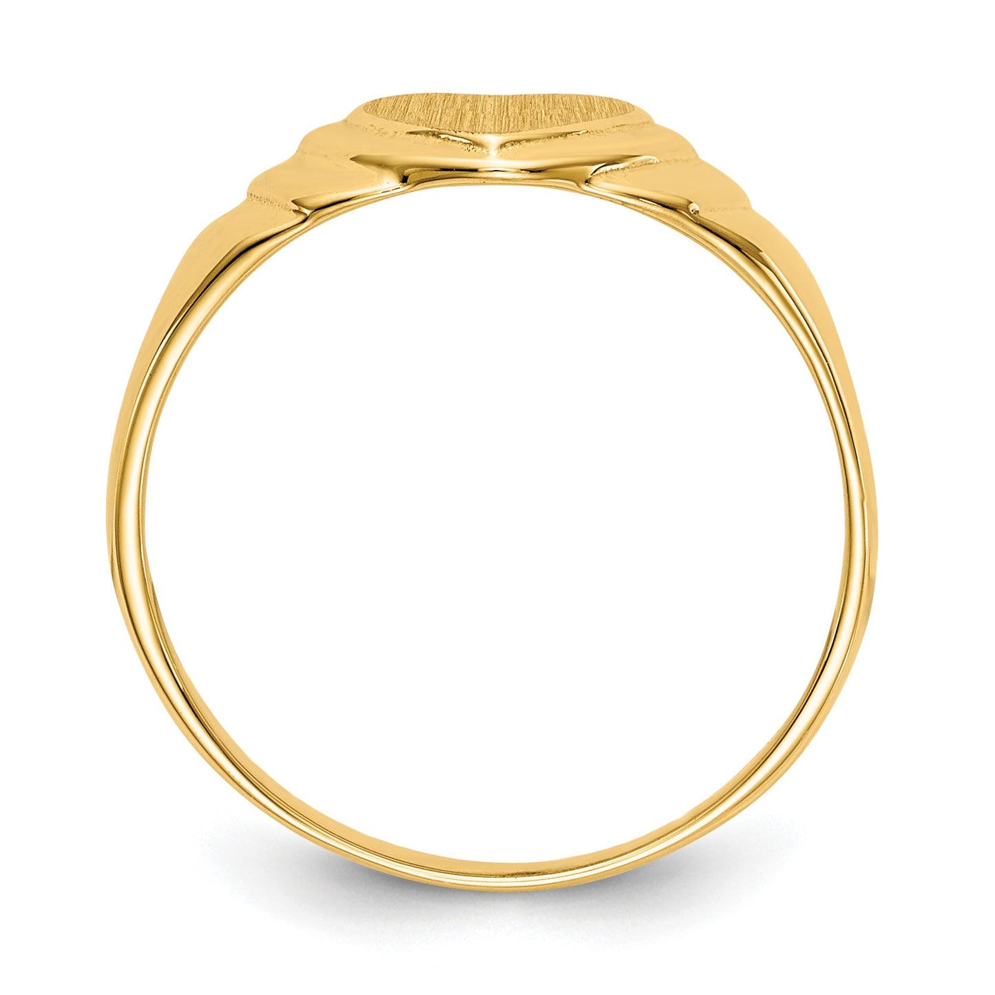 14k 6.75x6.75mm Closed Back Size 4.75 Childs Heart Signet Ring