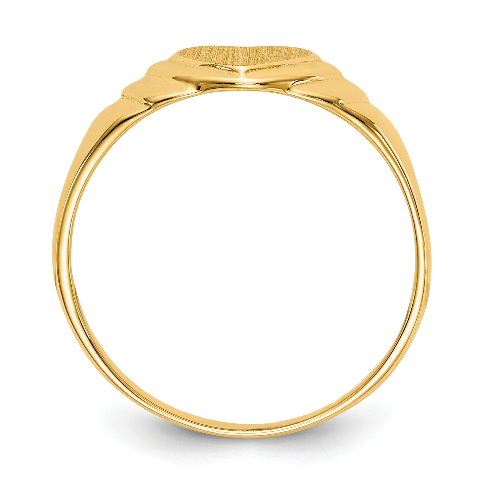 14k 6.75x6.75mm Closed Back Size 4.75 Childs Heart Signet Ring