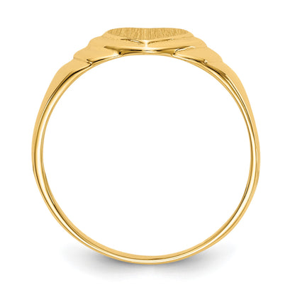 14k 6.75x6.75mm Closed Back Size 4.75 Childs Heart Signet Ring