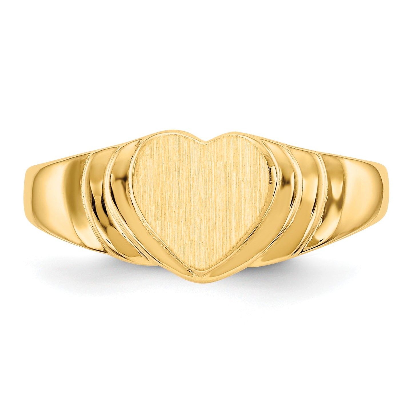 14k 6.75x6.75mm Closed Back Size 4.75 Childs Heart Signet Ring