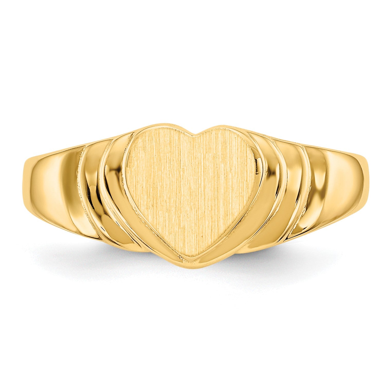 14k 6.75x6.75mm Closed Back Size 4.75 Childs Heart Signet Ring