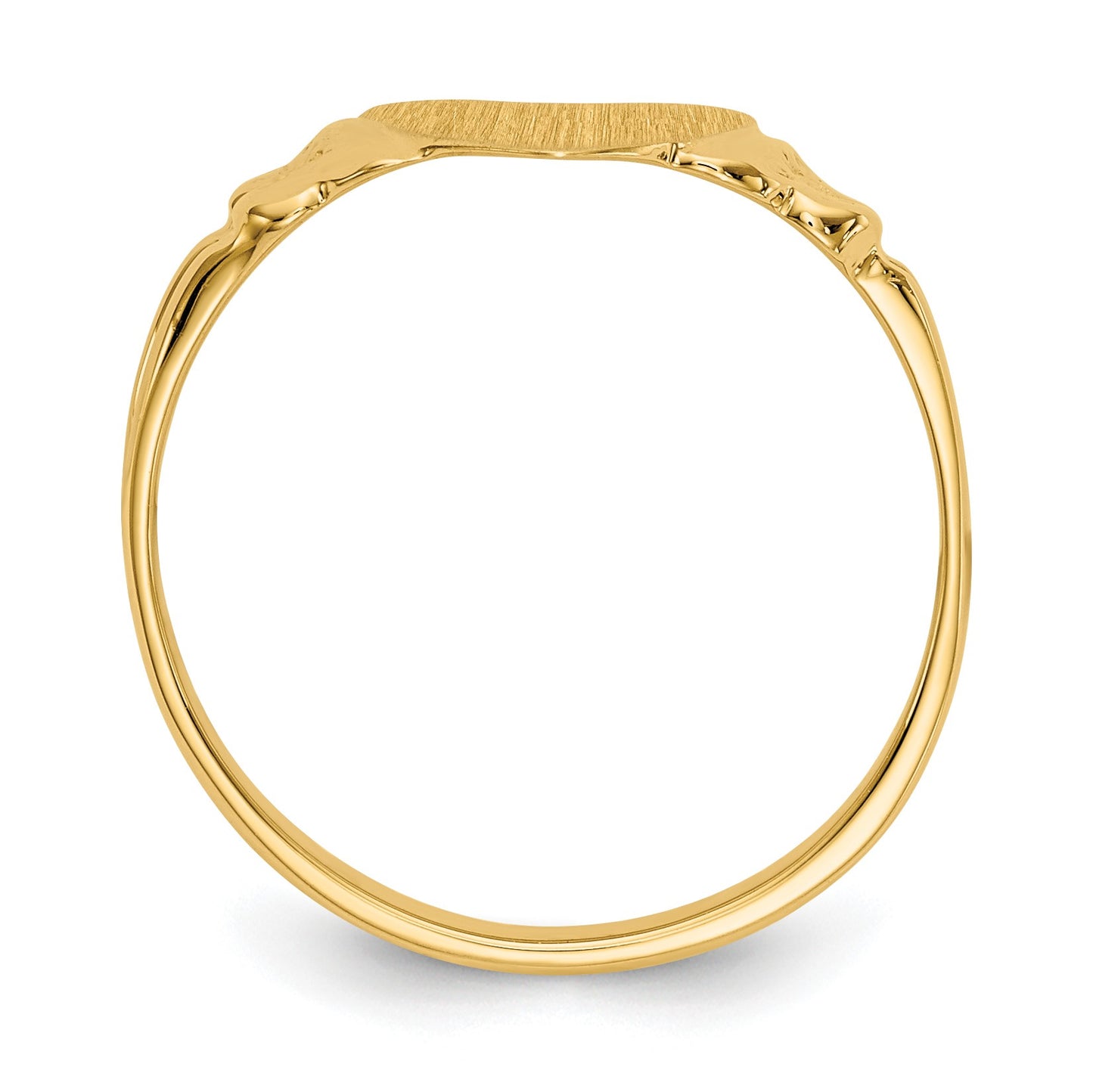 14k 8.0x8.5mm Closed Back Size 5 Childs Heart Signet Ring