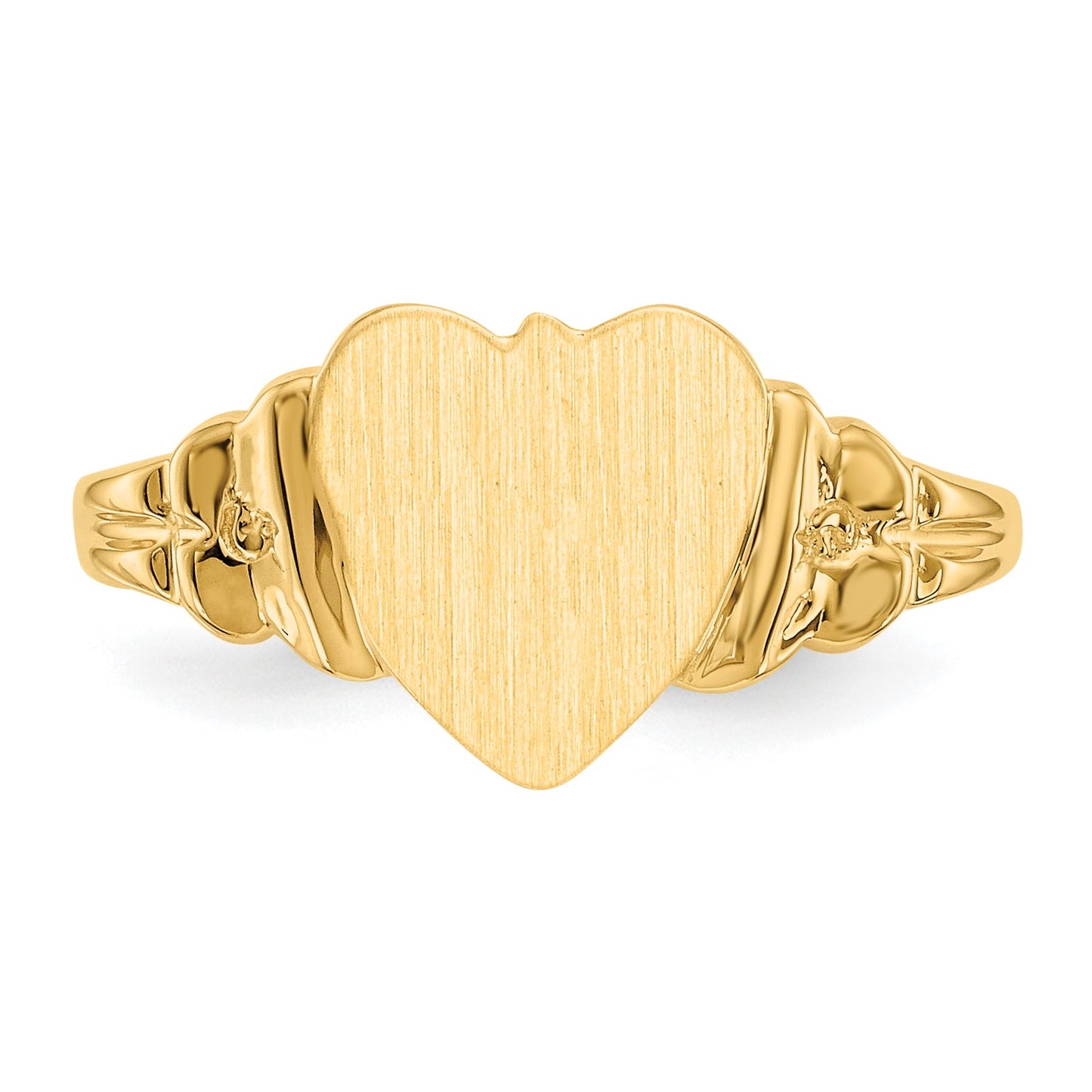 14k 8.0x8.5mm Closed Back Size 5 Childs Heart Signet Ring