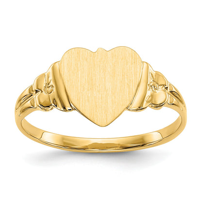 14k 8.0x8.5mm Closed Back Size 5 Childs Heart Signet Ring