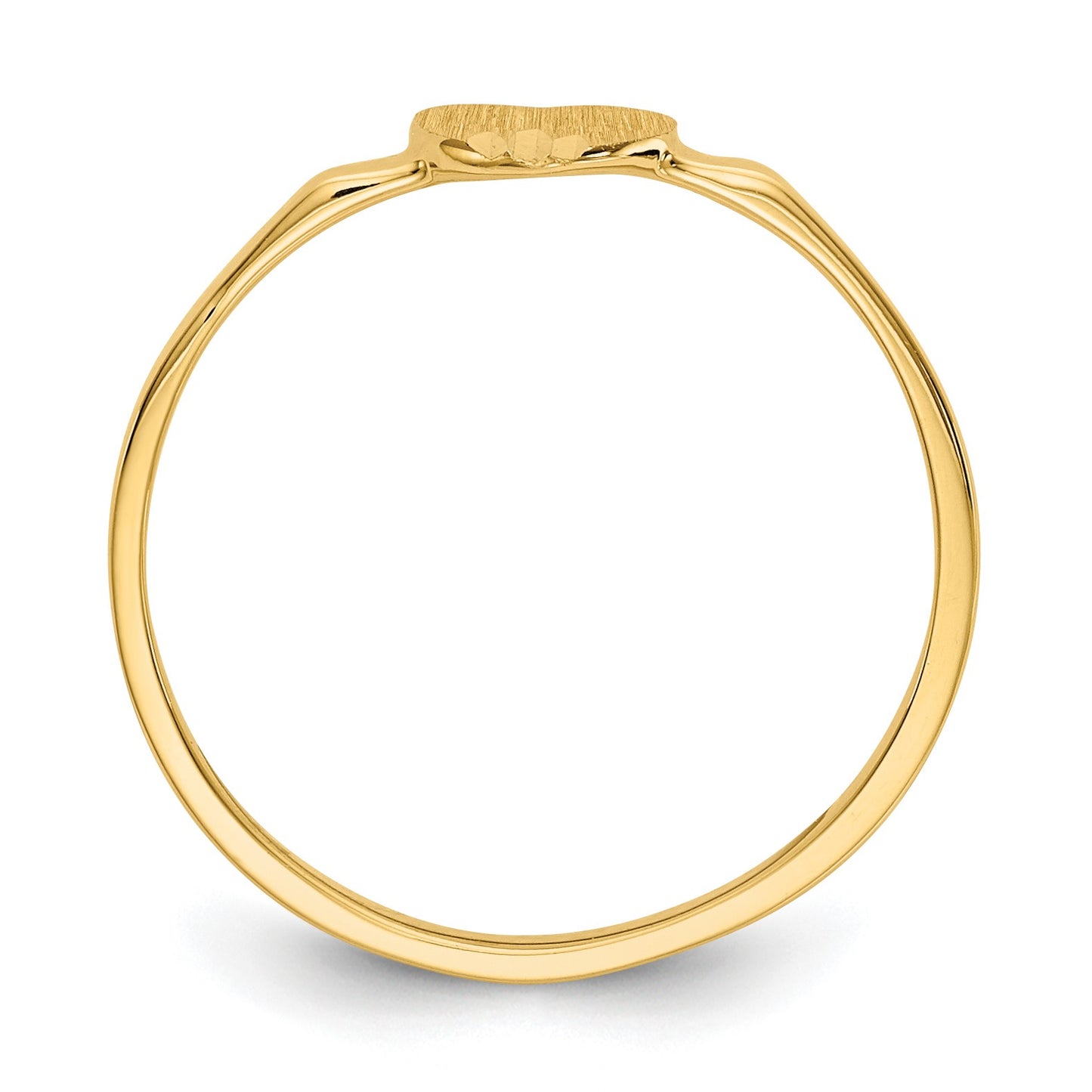 14k Diamond-cut 5.0x4.75mm Closed Back Size 4 Childs Heart Signet Ring
