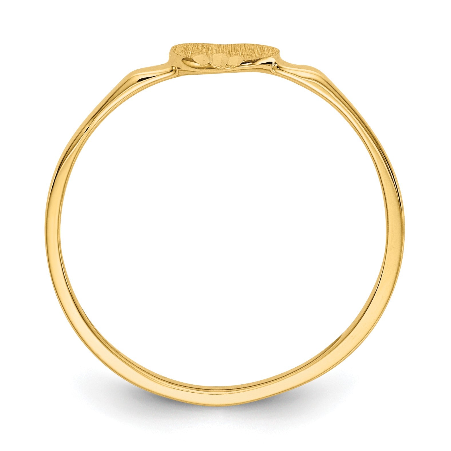 14k Diamond-cut 5.0x4.75mm Closed Back Size 4 Childs Heart Signet Ring