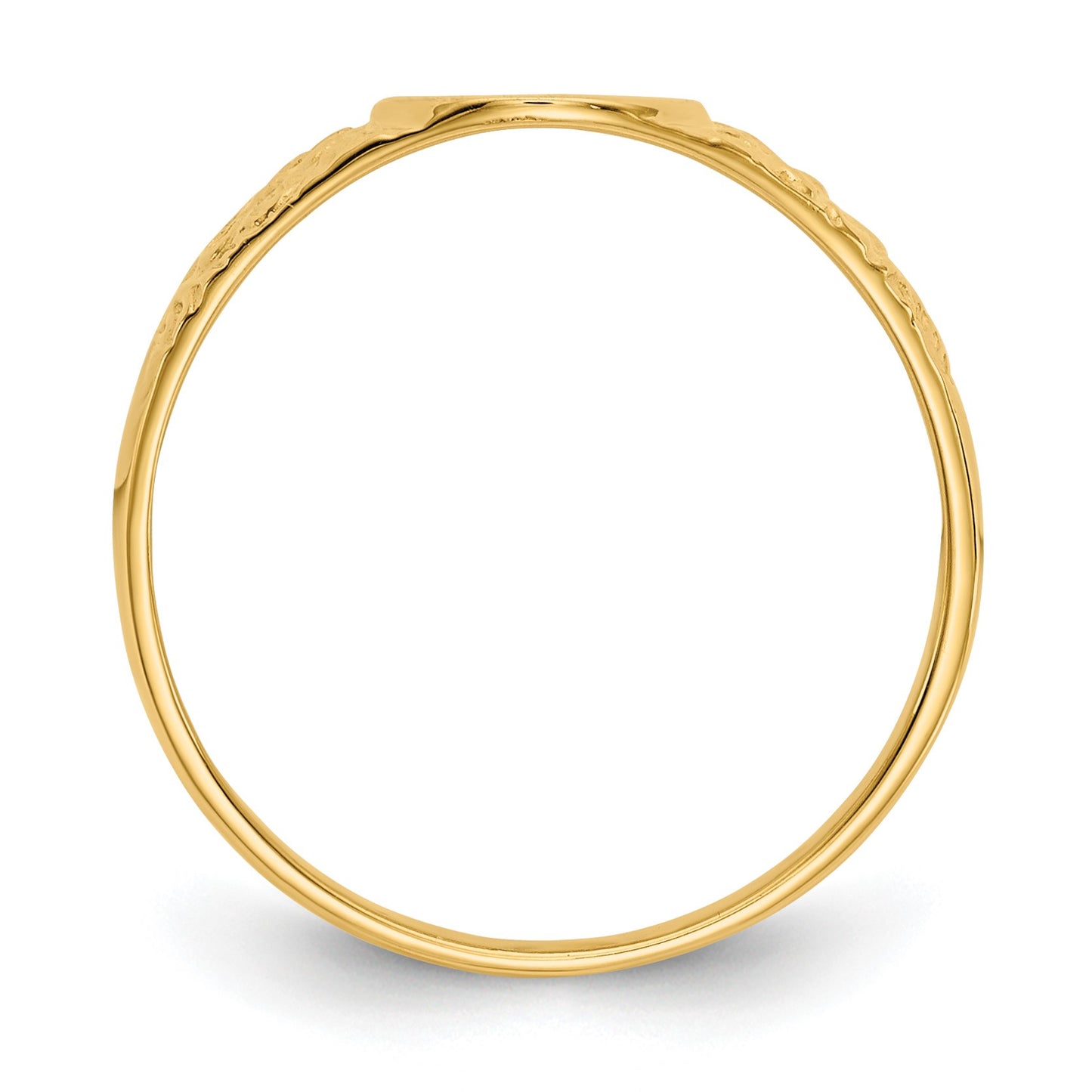 14k 7.0x8.0mm Oval Closed Back Signet Ring