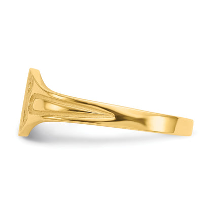 14k 6.5x4.0mm Closed Back Size 4.5 Childs Signet Ring