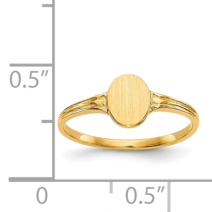14k 4.5x6.0mm Open Back Size 3 Childs Oval Signet Ring