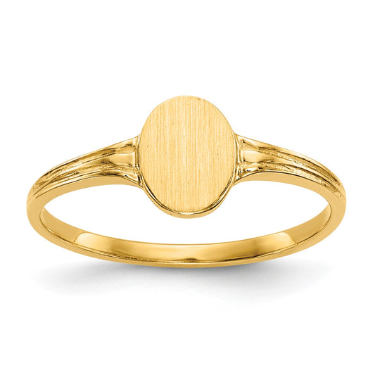 14k 4.5x6.0mm Open Back Size 3 Childs Oval Signet Ring