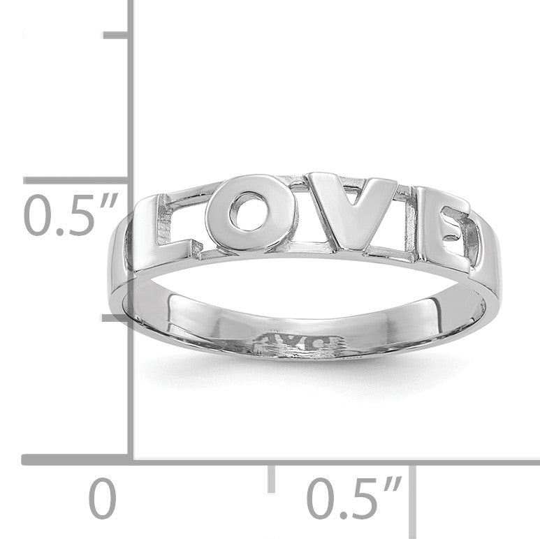 14K White Gold LOVE Ring